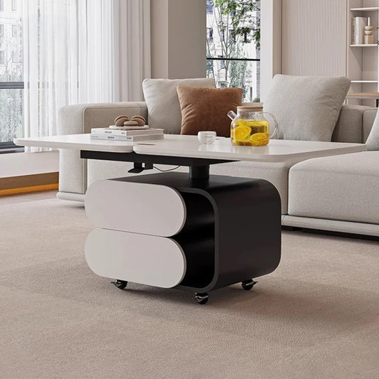 Modern Nordic Height Adjustable Hidden Drawers Coffee Table