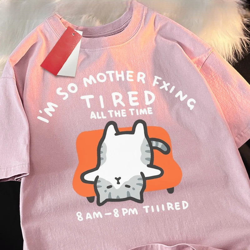 Tired Cat Humor T-Shirt