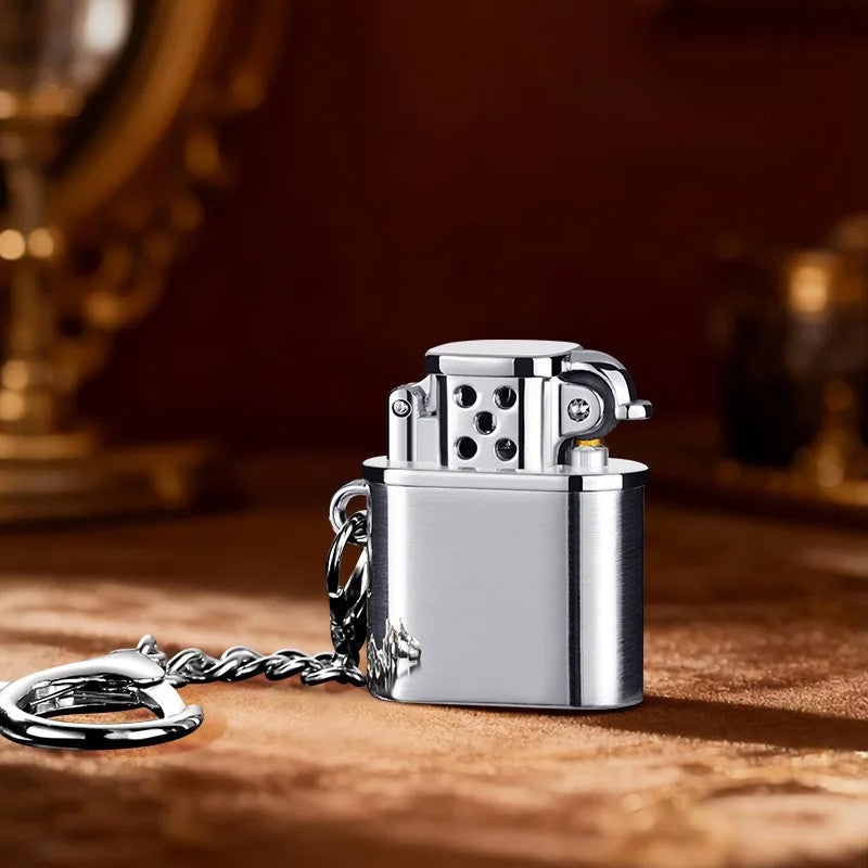 Spark Tag Metal Windproof Kerosene Keychain Lighter