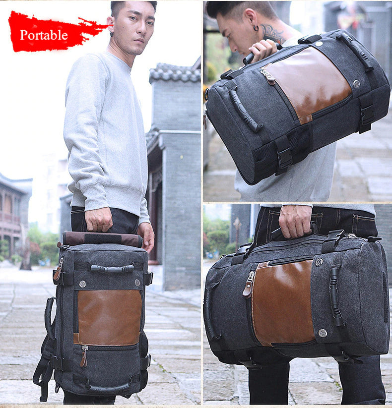 Men Canvas Multifunctional Travel Backpack - MaviGadget