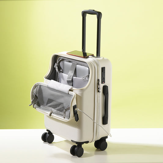 Easy Access Elegant Front-Opening USB Charging Luggage