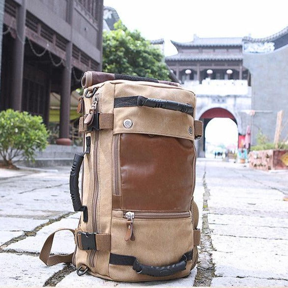 Men Canvas Multifunctional Travel Backpack - MaviGadget