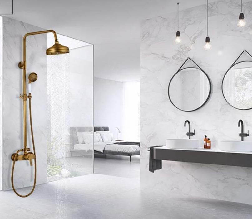 Elegant Luxury Antique Rainfall Bathroom Shower Set - MaviGadget