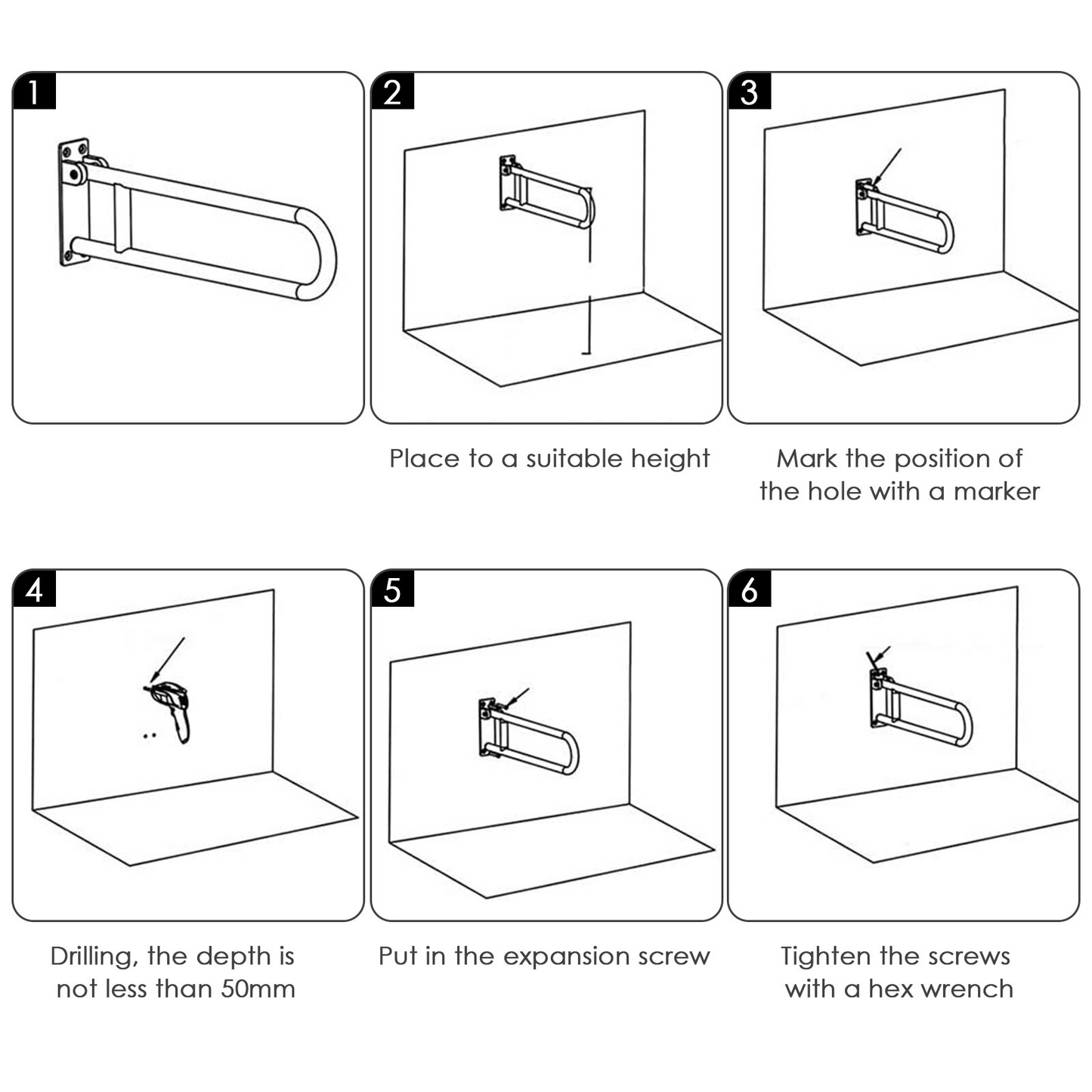 Elderly Handicap Bathroom Foldable Armrest