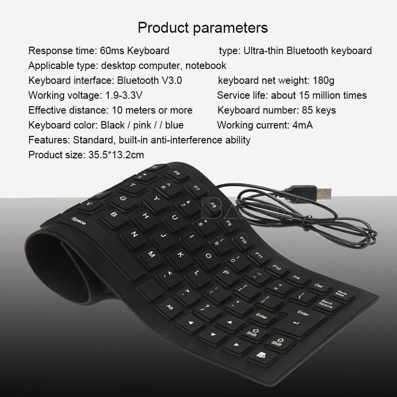 Silicone Foldable Waterproof USB Keyboard - MaviGadget