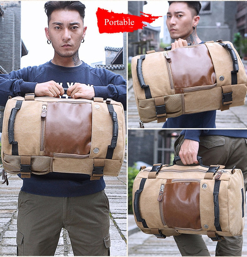 Men Canvas Multifunctional Travel Backpack - MaviGadget