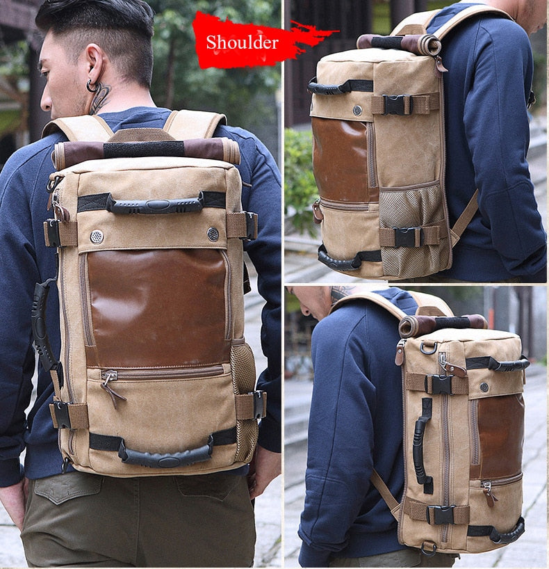 Men Canvas Multifunctional Travel Backpack - MaviGadget