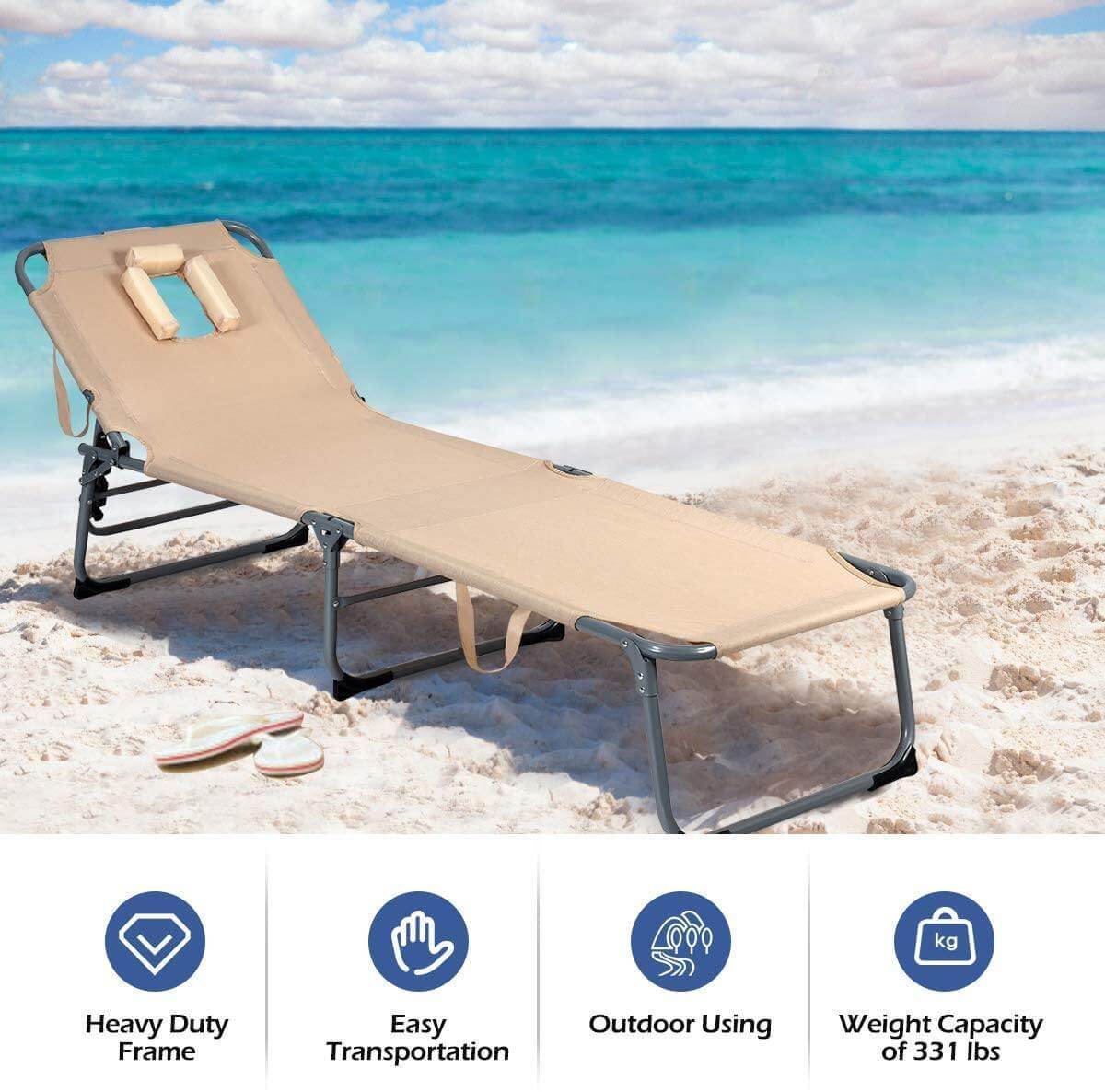 Adjustable Lounge Chair with Face Hole - MaviGadget
