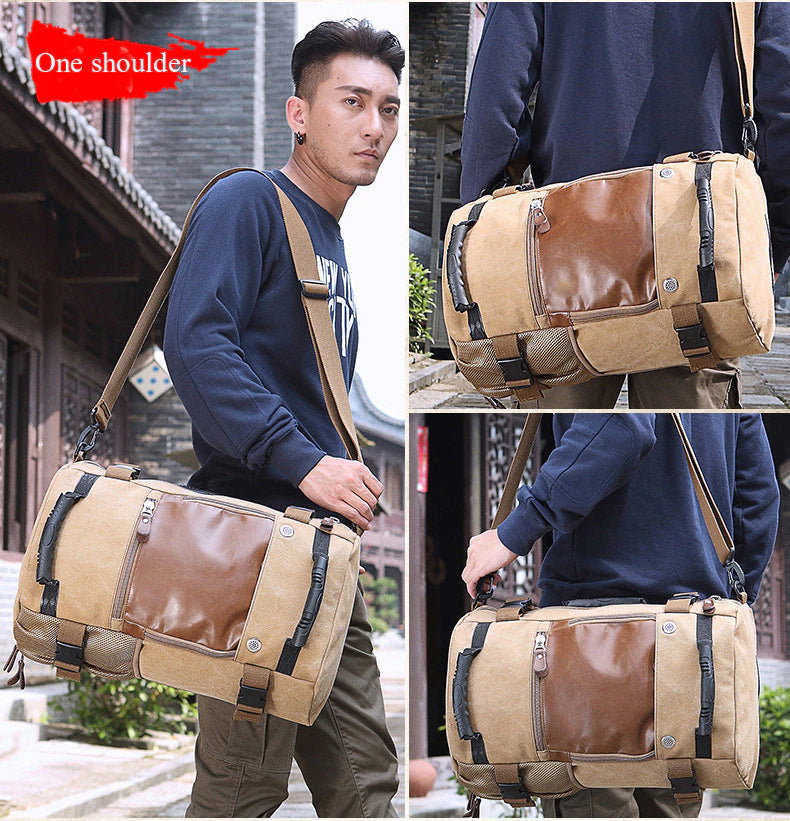 Men Canvas Multifunctional Travel Backpack - MaviGadget