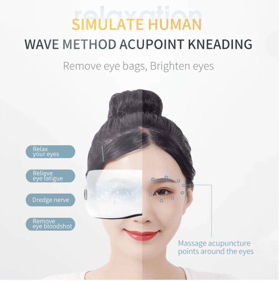 Smart Rechargeable Electric Hot Eye Massager for Eye Strain - MaviGadget