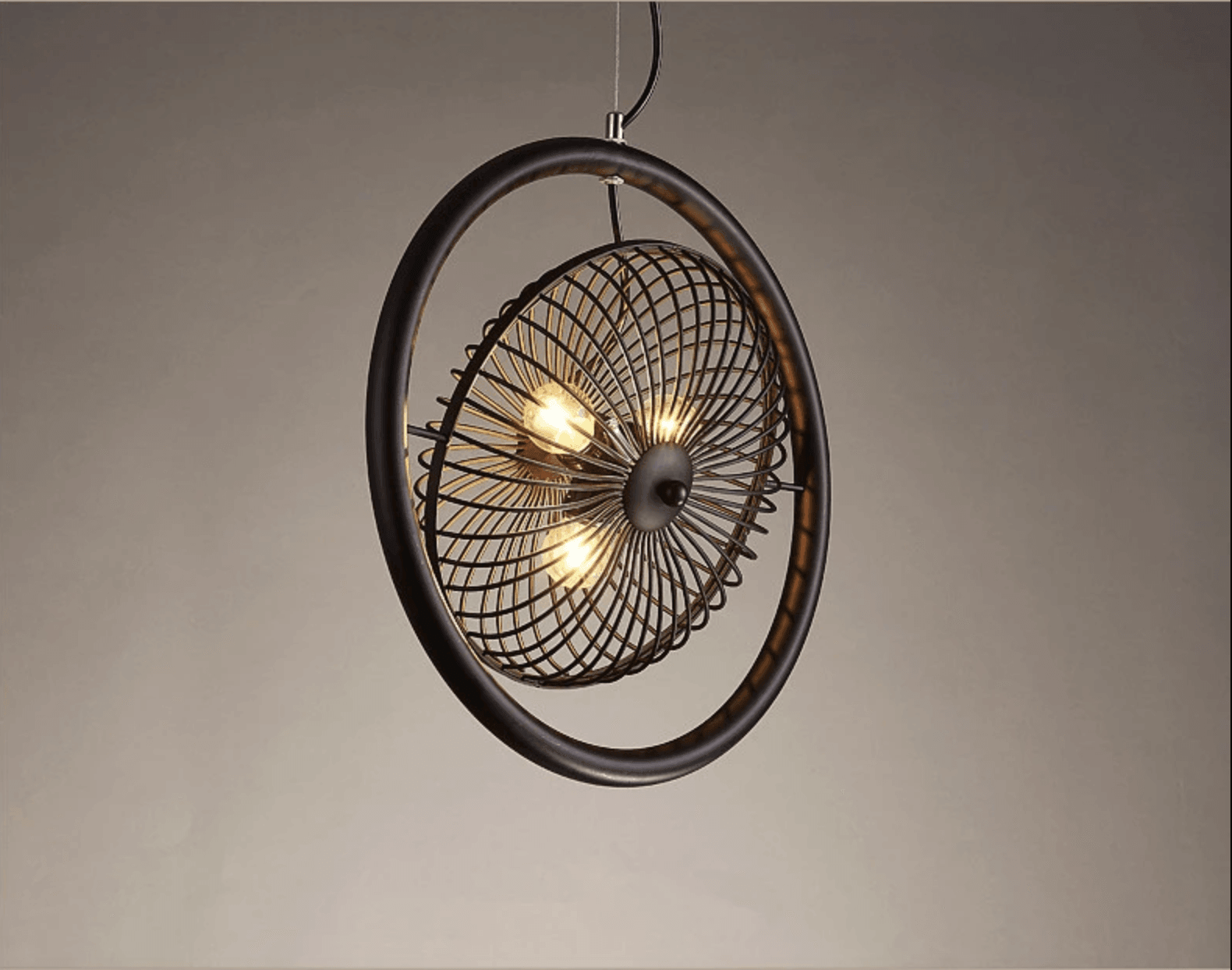 Vintage Iron Retro Fan Ceiling Droplight Chandelier Lamp - MaviGadget