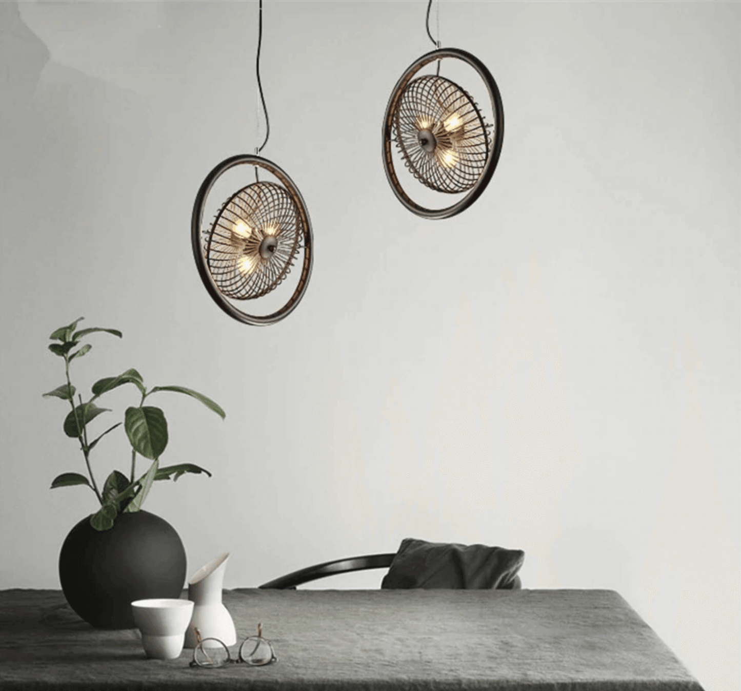 Vintage Iron Retro Fan Ceiling Droplight Chandelier Lamp - MaviGadget