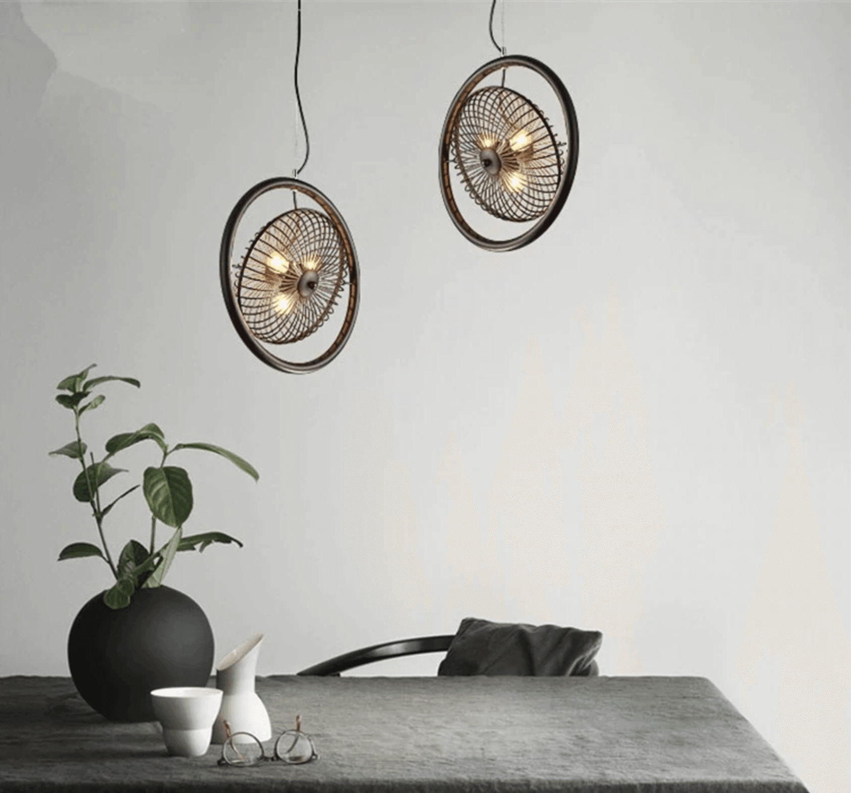 Vintage Iron Retro Fan Ceiling Droplight Chandelier Lamp - MaviGadget