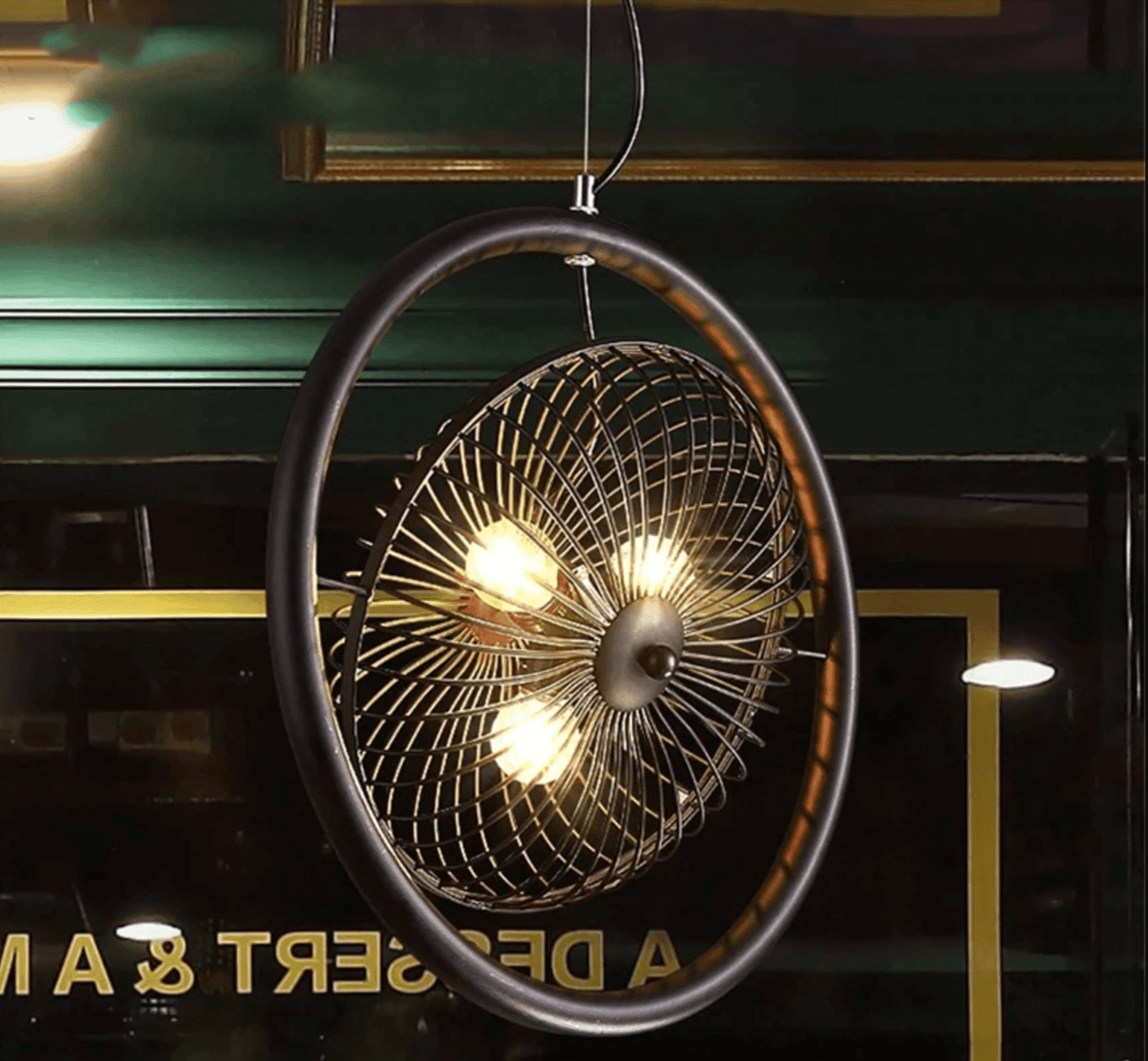 Vintage Iron Retro Fan Ceiling Droplight Chandelier Lamp - MaviGadget