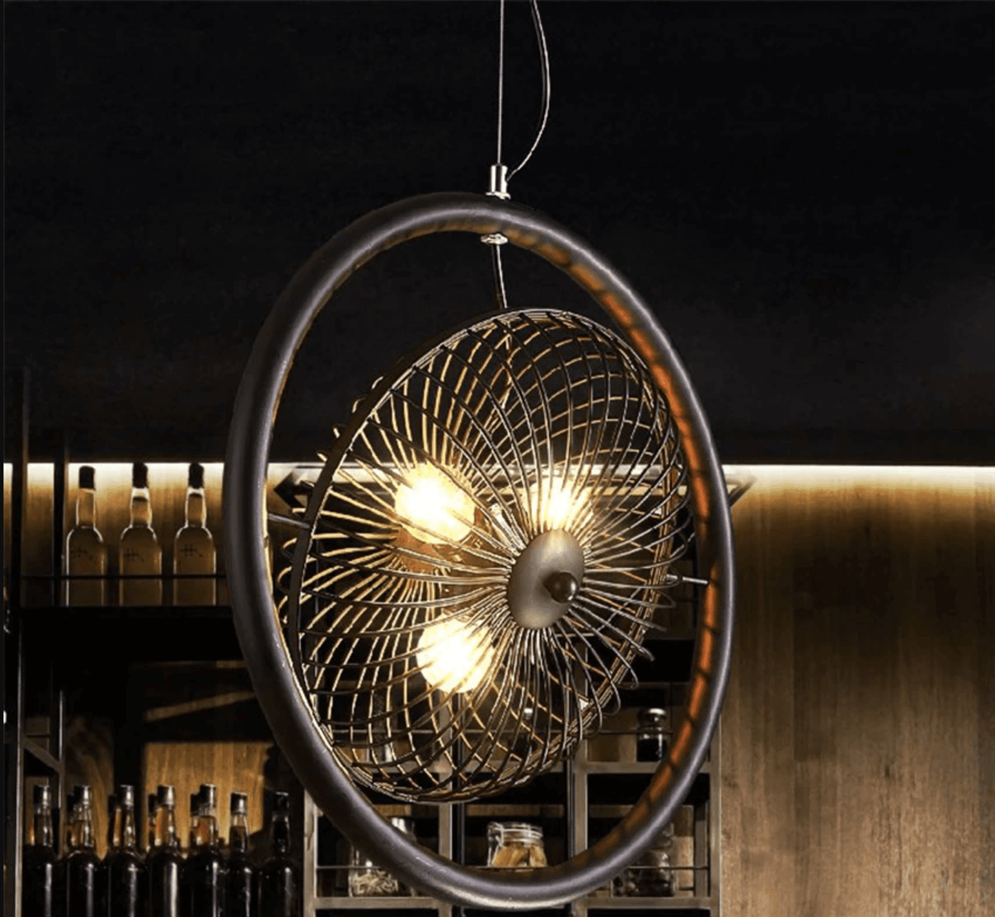 Vintage Iron Retro Fan Ceiling Droplight Chandelier Lamp - MaviGadget