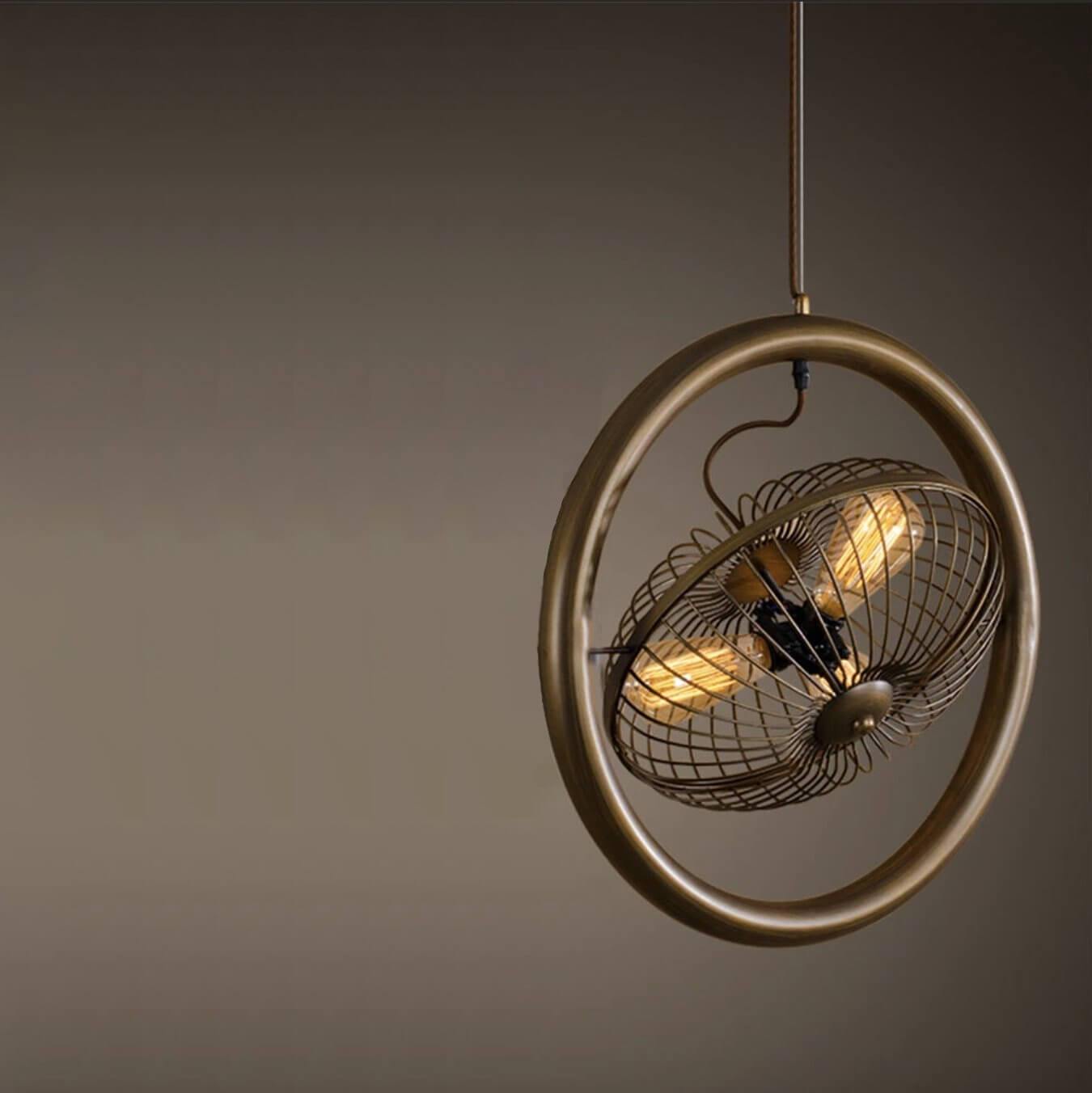 Vintage Iron Retro Fan Ceiling Droplight Chandelier Lamp - MaviGadget