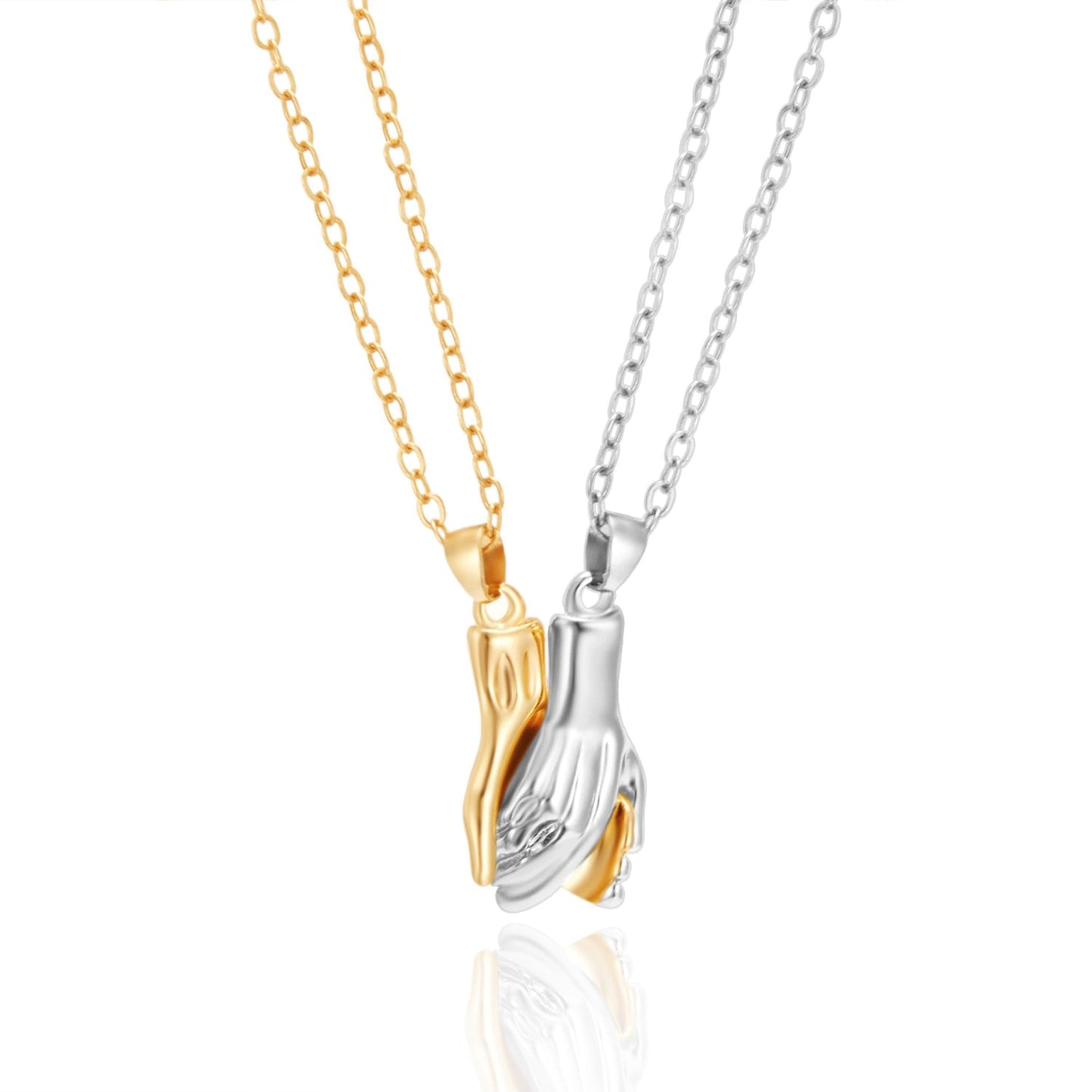 Magnetic Abstract Heart Couple's Necklace