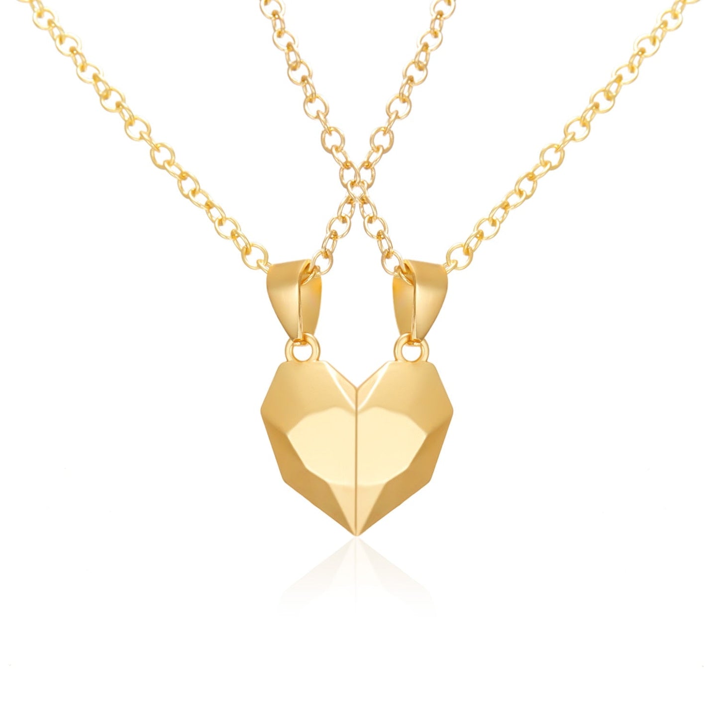 Magnetic Abstract Heart Couple's Necklace