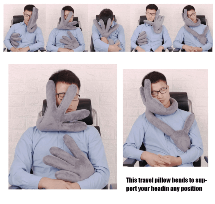 Flexible Hand Shape Travel Neck Pillow - MaviGadget