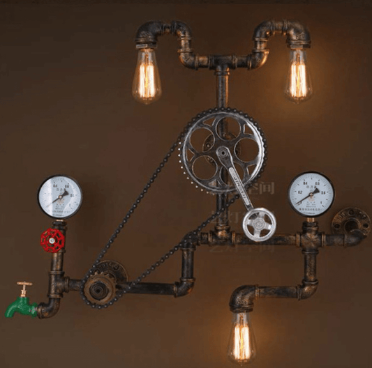 Vintage Gear Wall Light Fixtures Industrial Lighting - MaviGadget