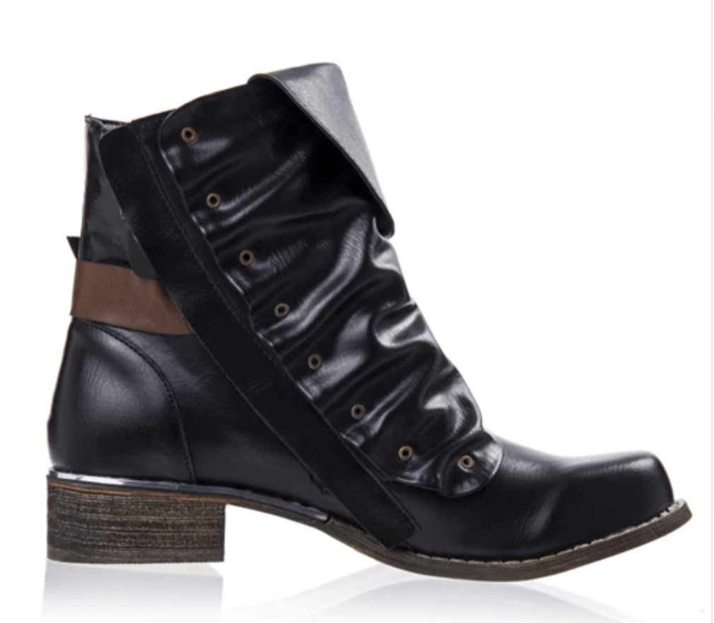 Leather Flat Ankle Winter Boots - MaviGadget