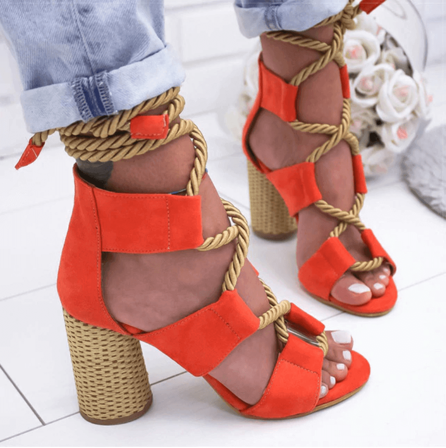 Lace Up Colorful Gladiator Sandals - MaviGadget