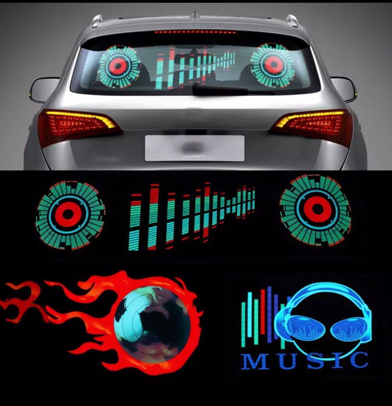 Car Windshield LED Sound Activated Equalizer Neon Sticker - MaviGadget