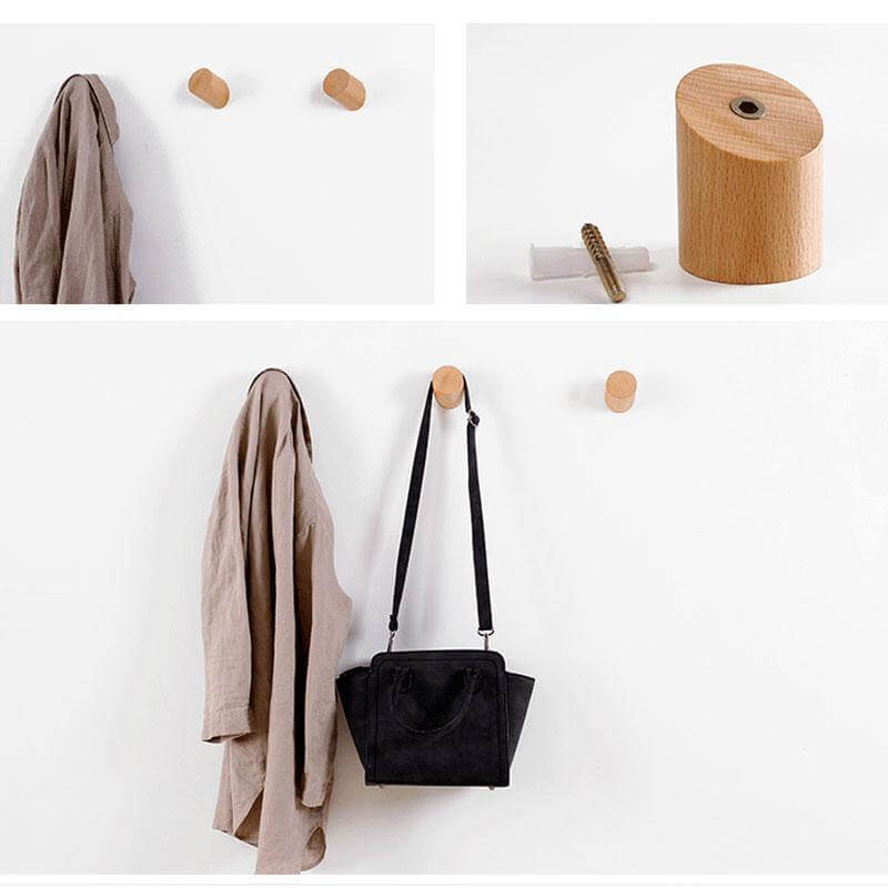 Nordic Wooden Easy Wall-Mounted Clothes Hanger - MaviGadget