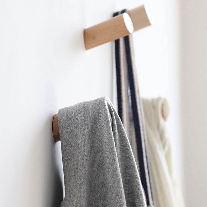 Nordic Wooden Easy Wall-Mounted Clothes Hanger - MaviGadget