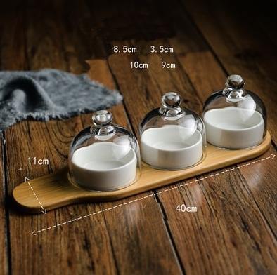 Ceramic Glass Lid Snack Plate - MaviGadget