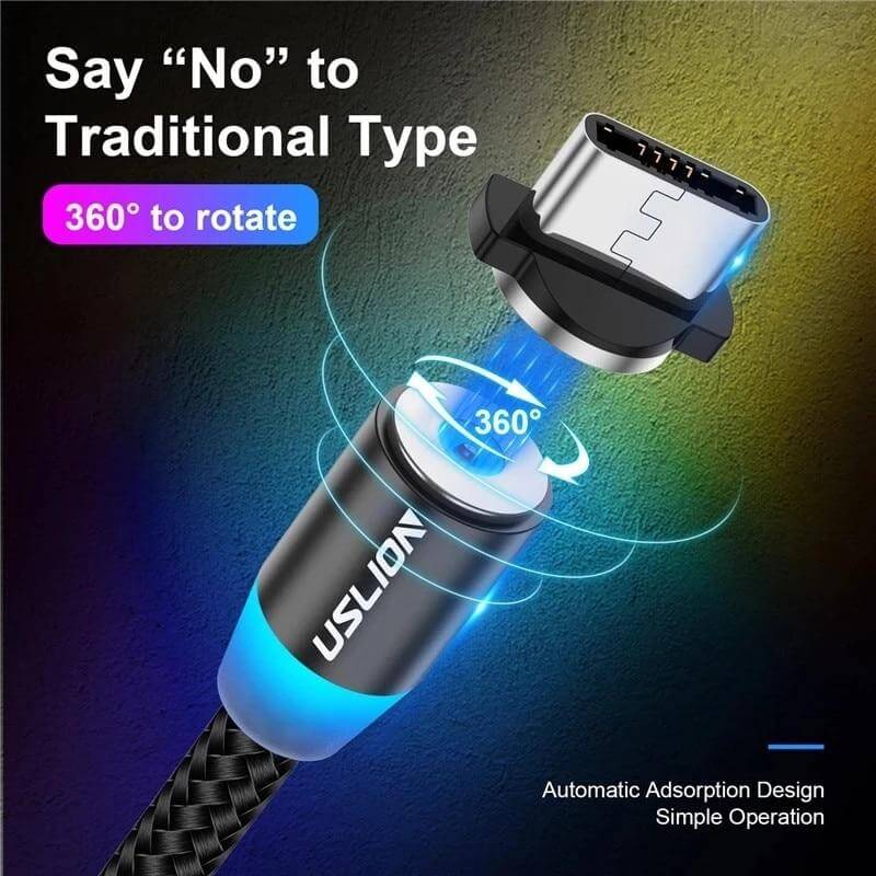 LED Fast Charging Magnetic USB Cable - MaviGadget