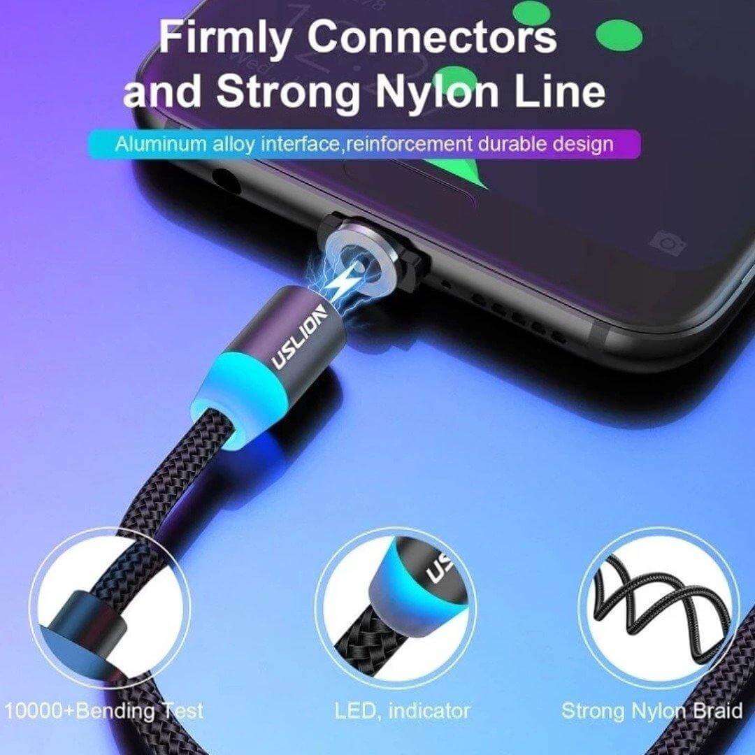 LED Fast Charging Magnetic USB Cable - MaviGadget