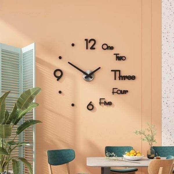 3D Large DIY Modern Number Wall Clock - MaviGadget