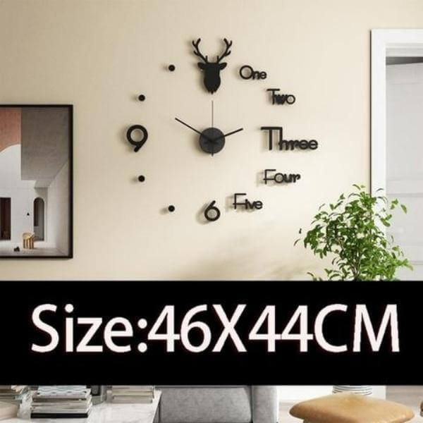 3D Large DIY Modern Number Wall Clock - MaviGadget
