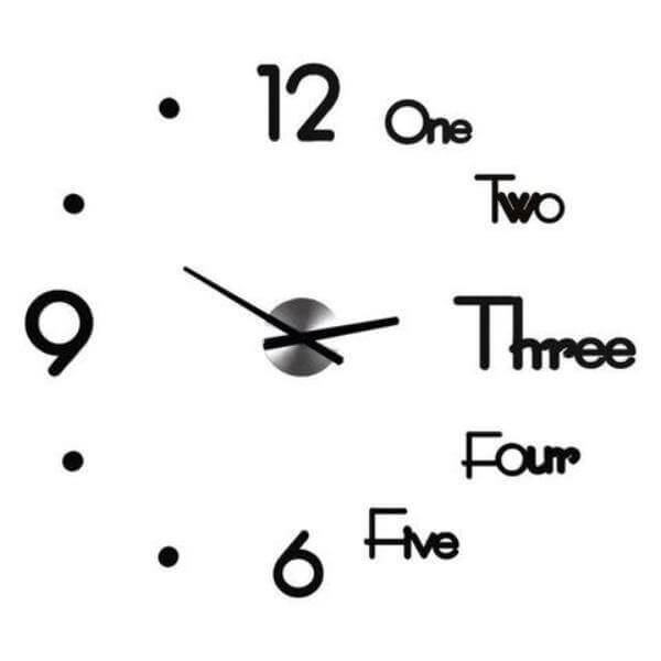 3D Large DIY Modern Number Wall Clock - MaviGadget