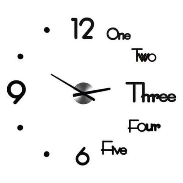 3D Large DIY Modern Number Wall Clock - MaviGadget