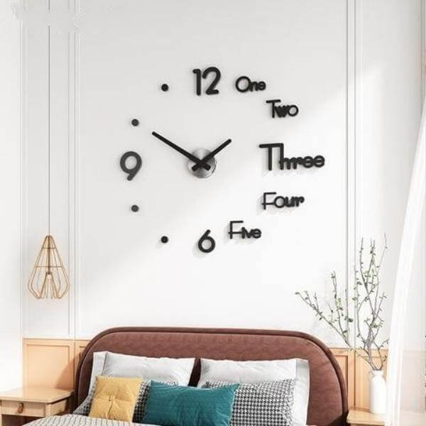 3D Large DIY Modern Number Wall Clock - MaviGadget