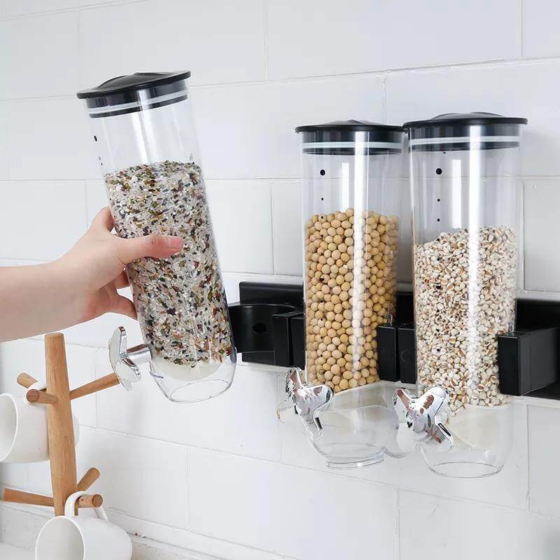 Wall-Mounted Transparent Cereal Dispenser - MaviGadget