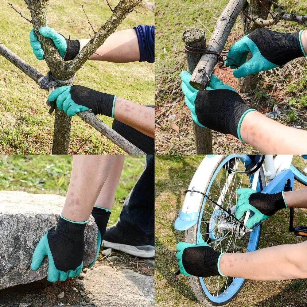 Garden Rubber Gloves with Fingertips Claws - MaviGadget