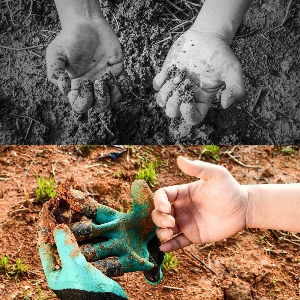 Garden Rubber Gloves with Fingertips Claws - MaviGadget