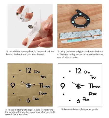 3D Large DIY Modern Number Wall Clock - MaviGadget