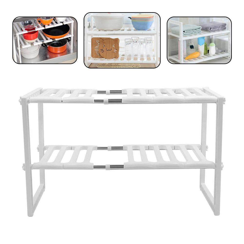 Adjustable Double Layer Kitchen Dish Storage Rack - MaviGadget