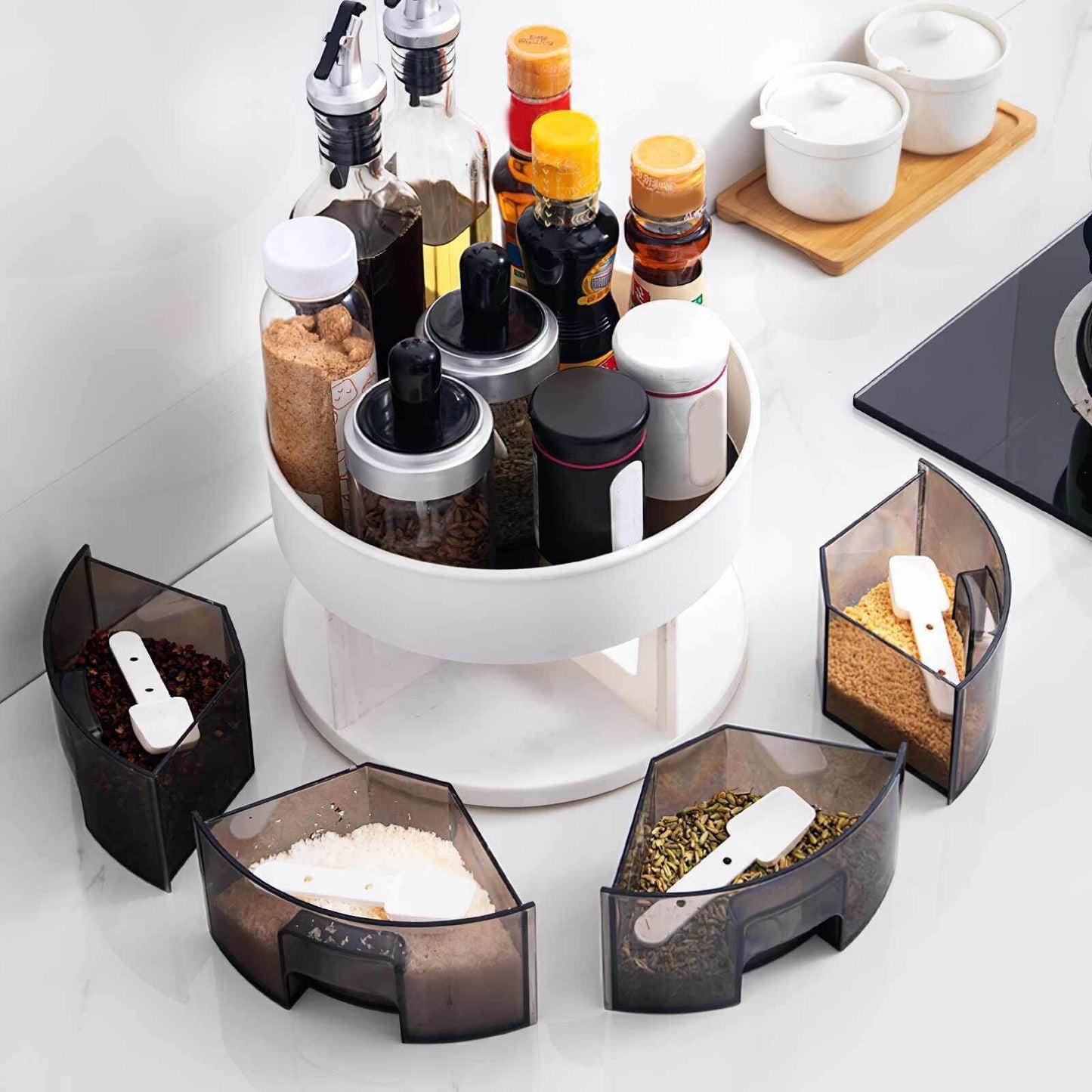 360 Rotating Lazy Kitchen Spice Rack Organizer - MaviGadget