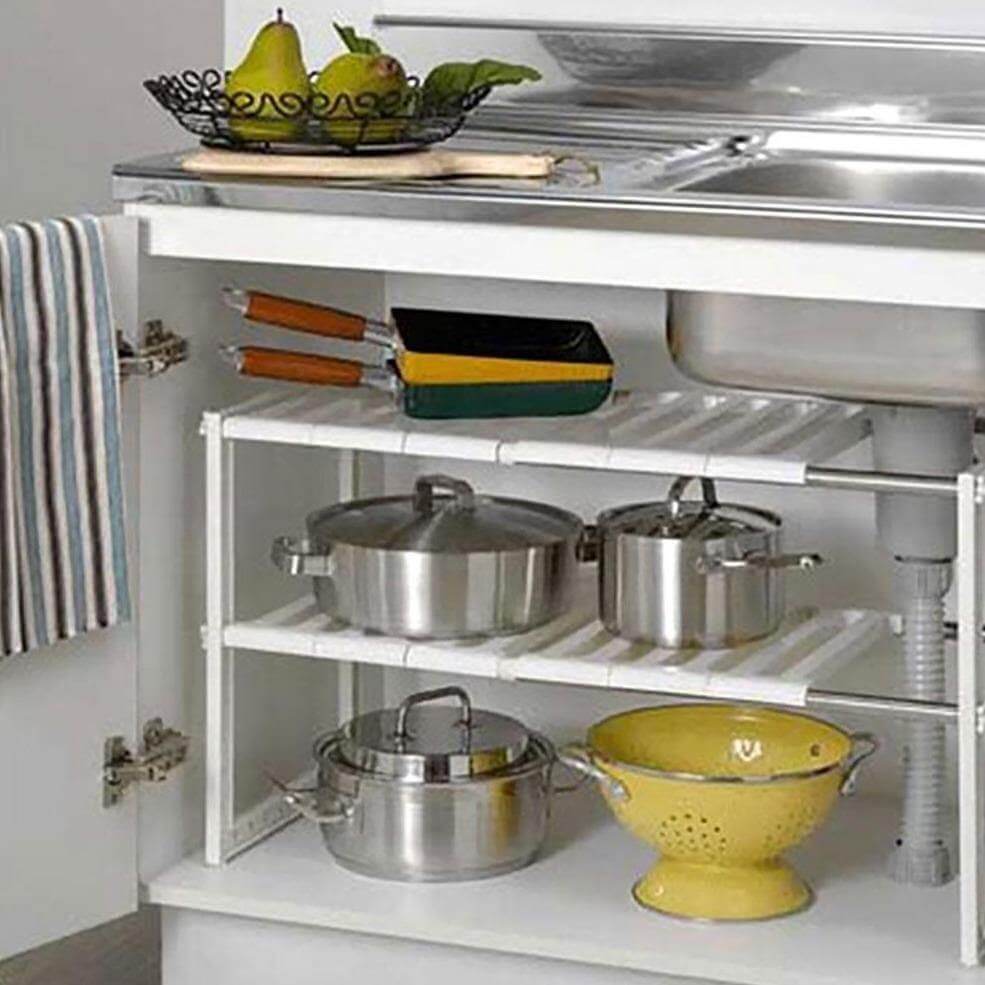 Adjustable Double Layer Kitchen Dish Storage Rack - MaviGadget
