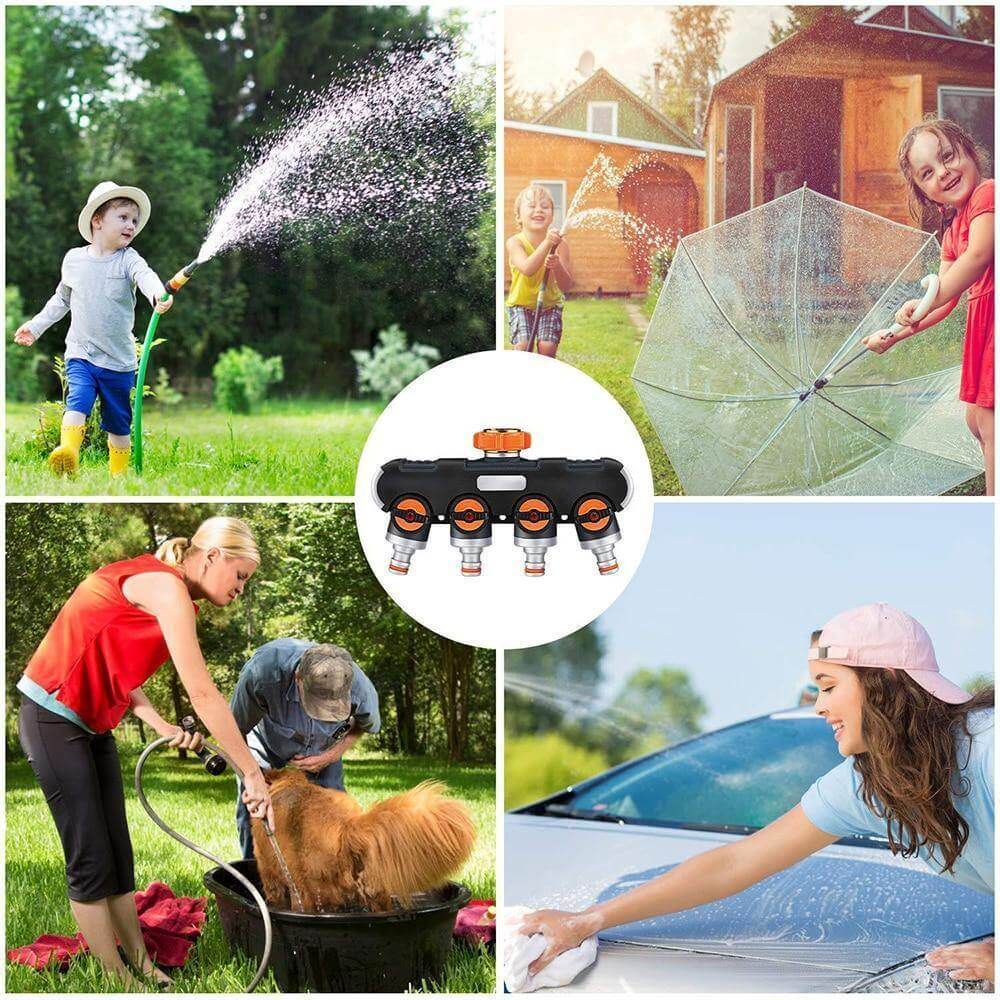 4-way Garden Hose Faucet Splitter Connector - MaviGadget