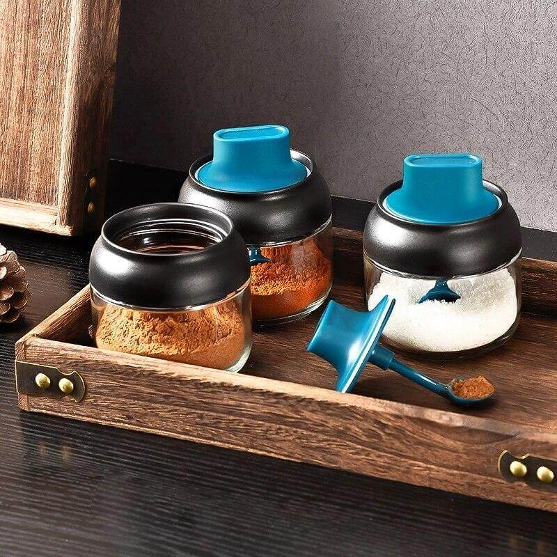 Salt and Pepper Seasoning Organizer Spice Jars - MaviGadget