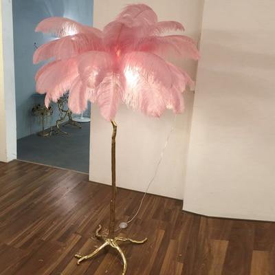 Icelandic Ostrich Feather Tree Lamp - MaviGadget