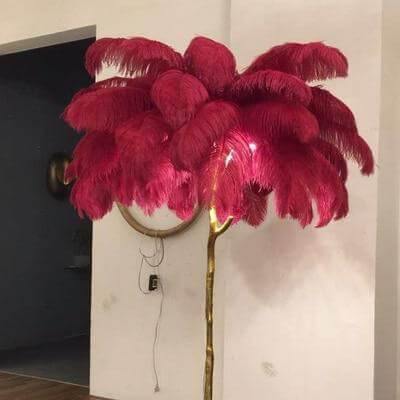 Icelandic Ostrich Feather Tree Lamp - MaviGadget