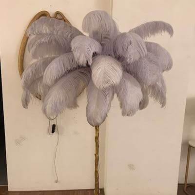 Icelandic Ostrich Feather Tree Lamp - MaviGadget