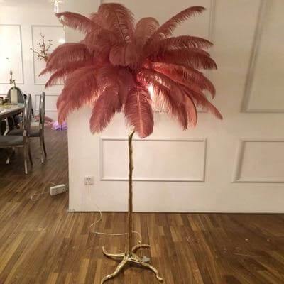 Icelandic Ostrich Feather Tree Lamp - MaviGadget